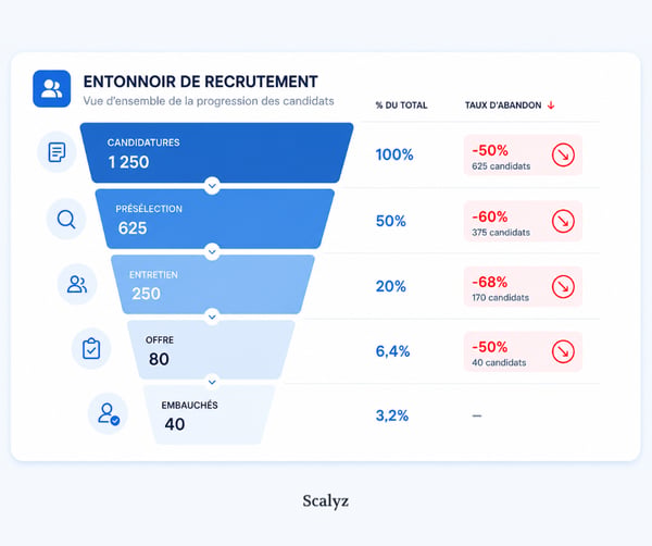 Funnel de performance du recrutement